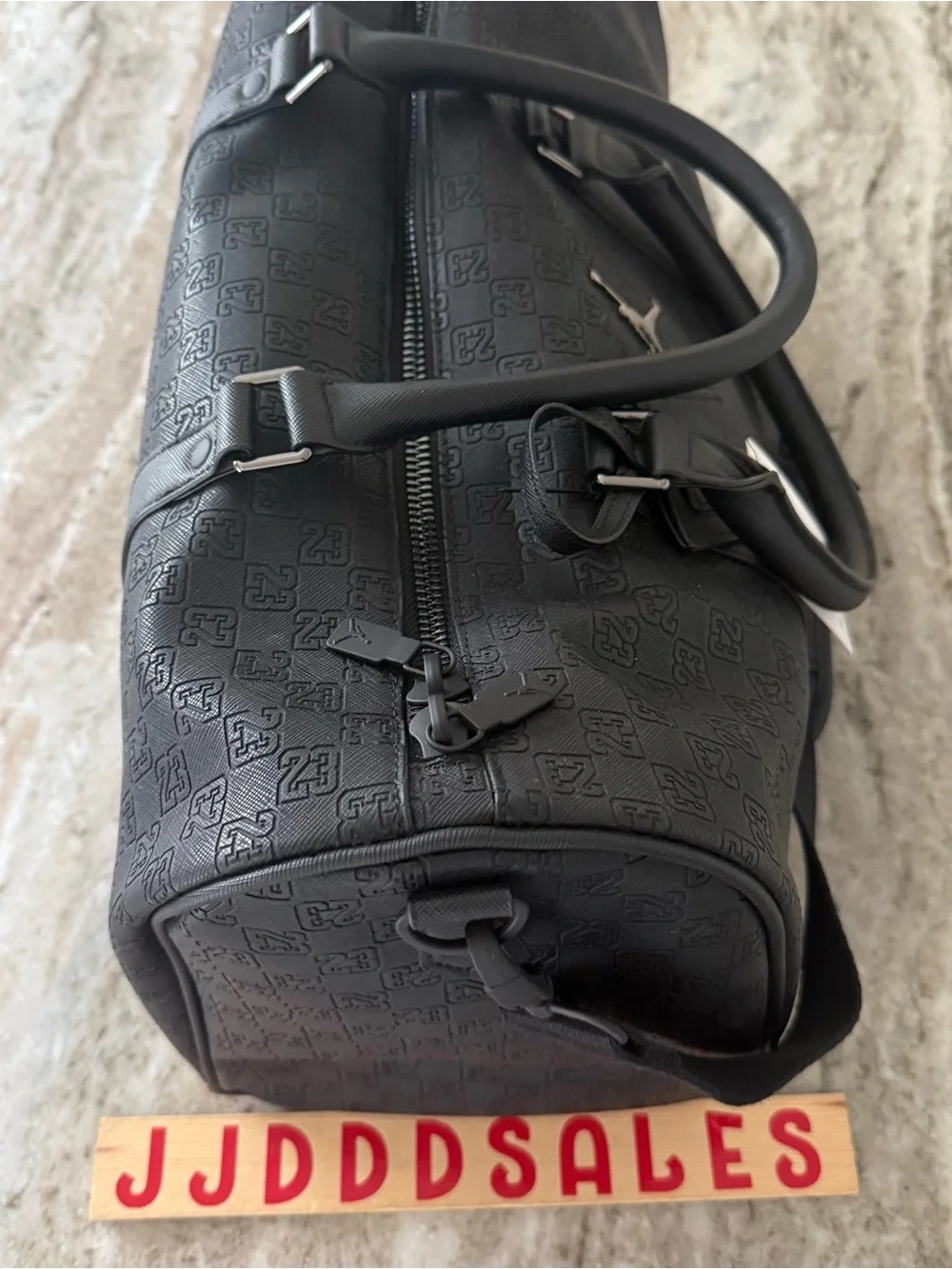 Nike Air Jordan Icon Duffle Bag Luggage Black Silver Monogram MM0987-023 25L NWT